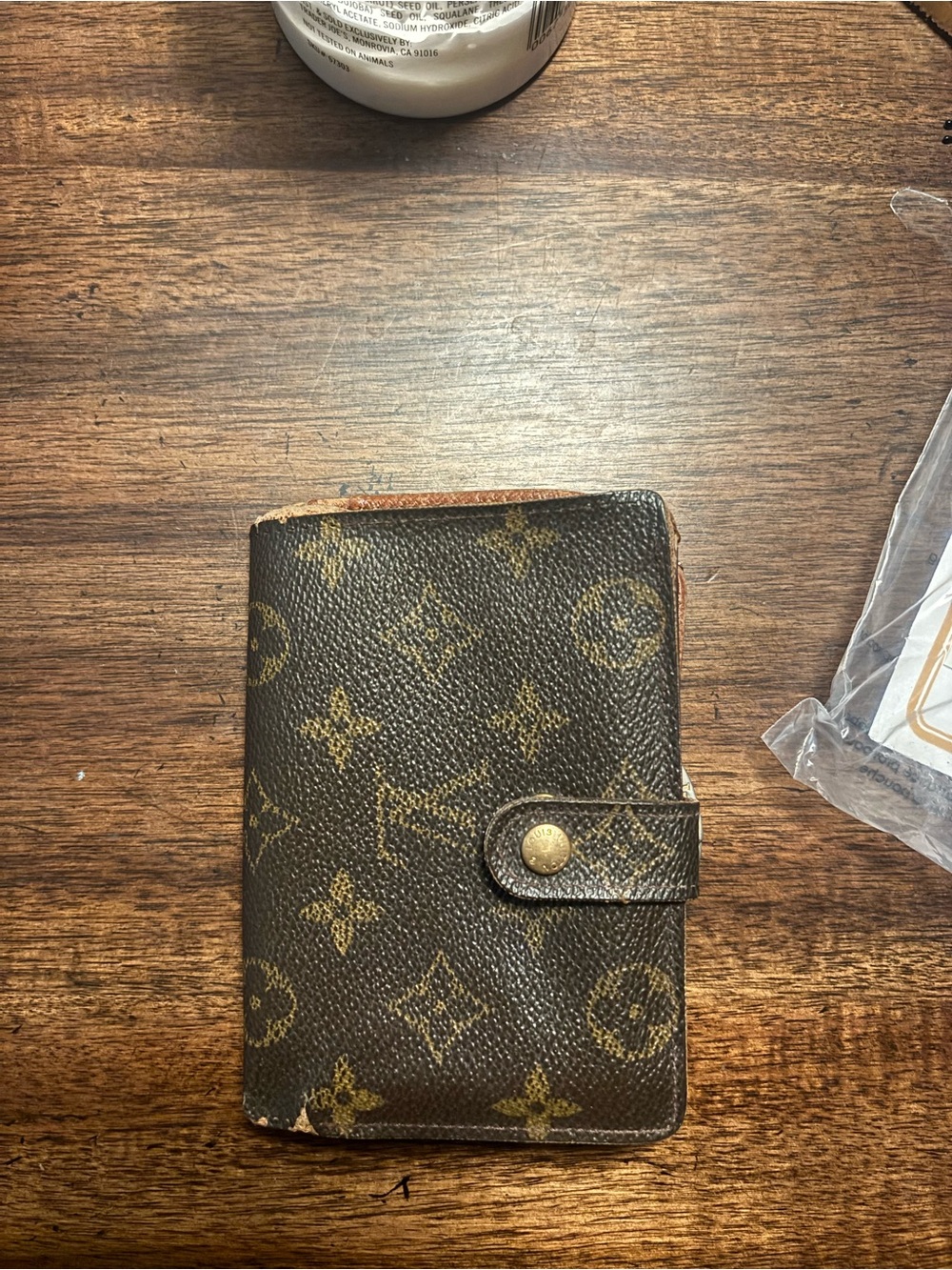 Louis Vuitton Monogram Canvas Snap Card Holder Wallet in Brown